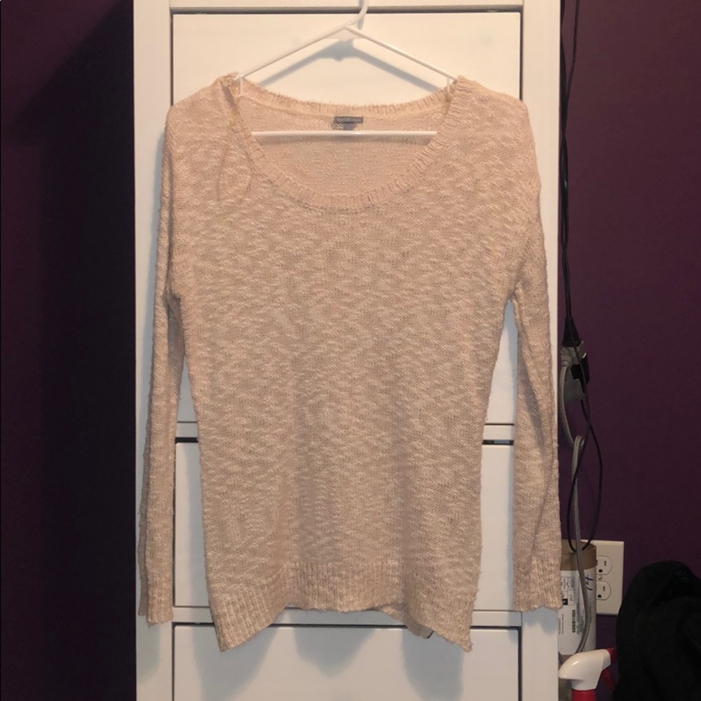 Cream long sleeve boat neck sweater worn once!!